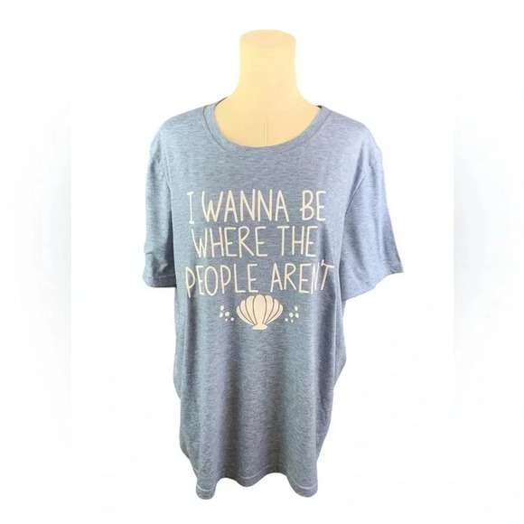 "I Wanna Be Where the People Aren't" Blue‎ Tee (Size XL) - Picture 1 of 2